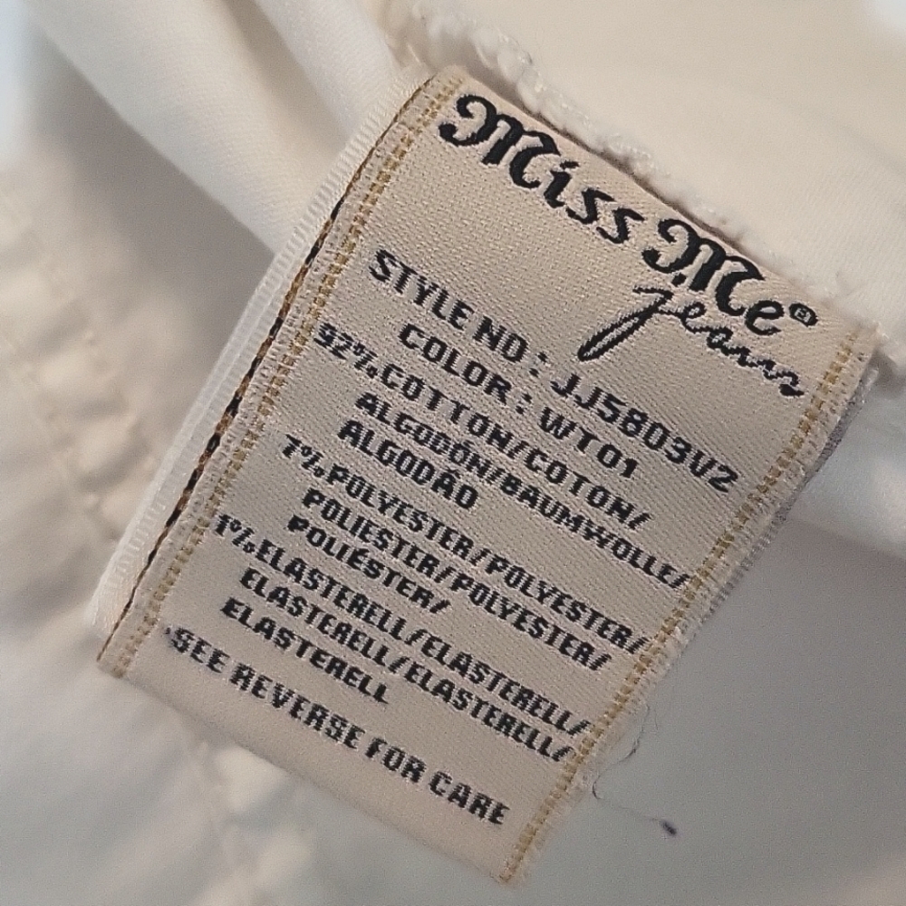Miss Me White Denim Vest with Embroidery M - Picture 8 of 13